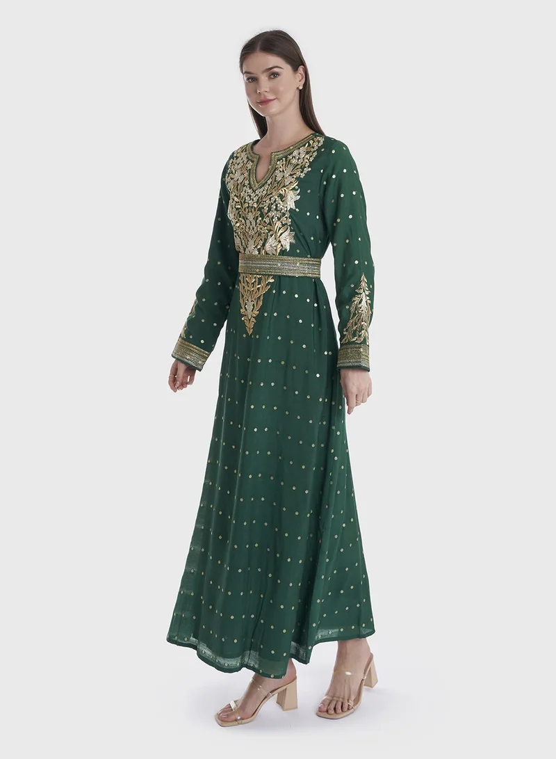 KASHKHA Viscose Chanderi Butti Jalabiya