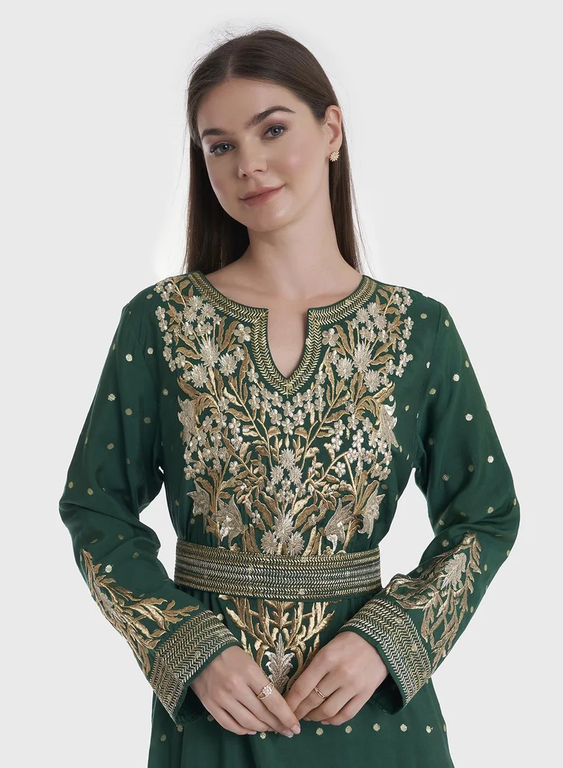 KASHKHA Viscose Chanderi Butti Jalabiya