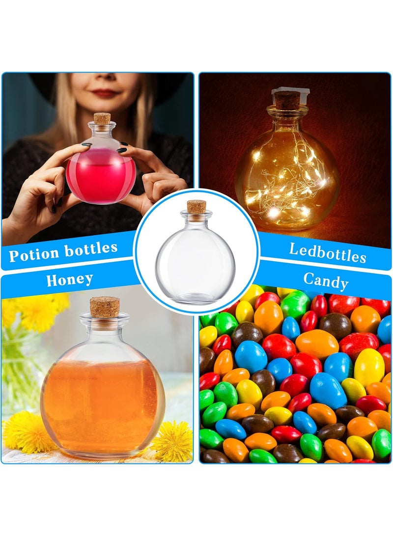 Nuenen Nuenen 24 Pcs Spherical Glass Potion Bottles with Cork Round Potion Bottles Stopper Clear Bottle for Sand Jar Costume Props DIY Crafts Water Oil 85 oz  - Image 3