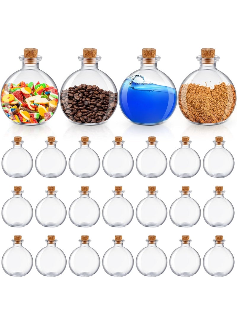Nuenen Nuenen 24 Pcs Spherical Glass Potion Bottles with Cork Round Potion Bottles Stopper Clear Bottle for Sand Jar Costume Props DIY Crafts Water Oil 85 oz  - Image 1