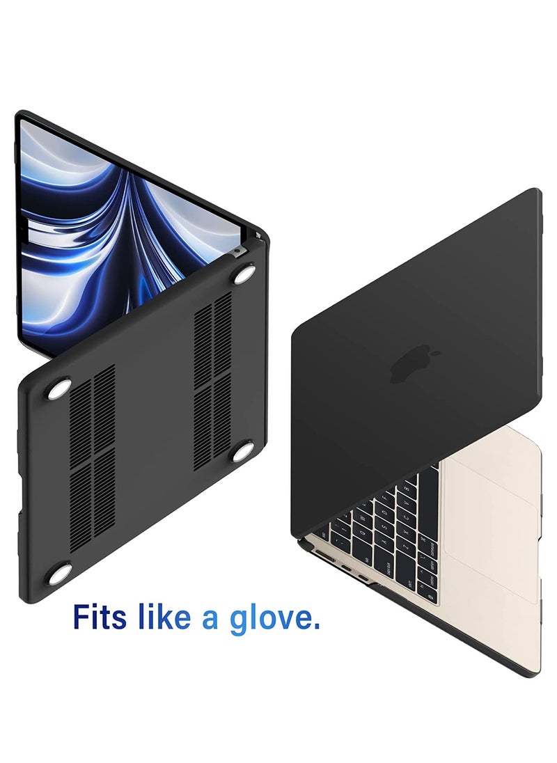 Generic 3 in 1 Hard Case Compatible with MacBook Air 13.6 Inch 2022 A2681 M2 Chip/2024 A3113 M3 Chip/2025 A3240 M4 Chip, Plastic Hard Shell Case+ Keyboard Skin+ Screen Protector  for MacBook Air 13 inch ,Black  - Image 5