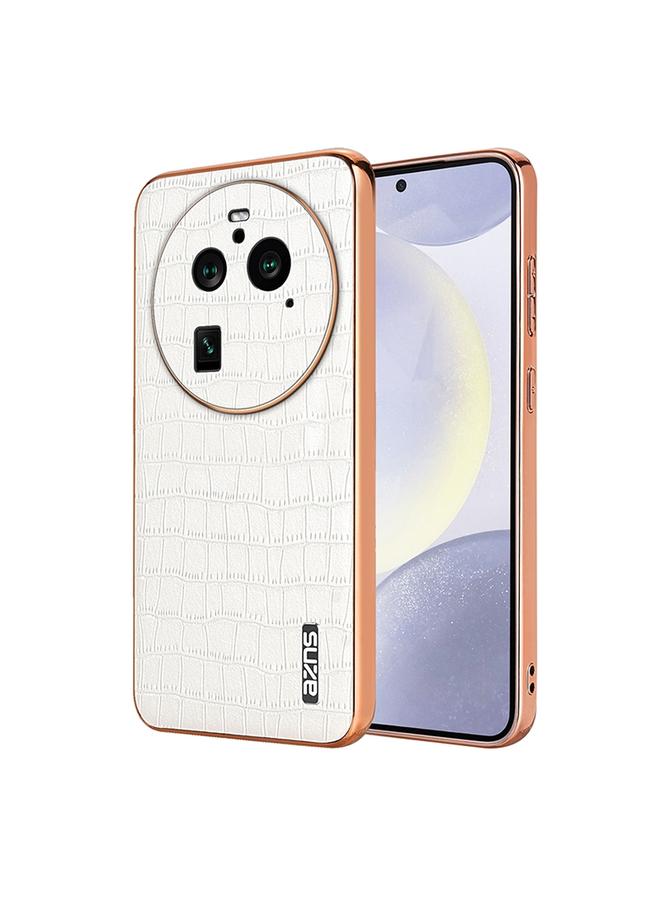 The Bros Case For OPPO Find X6 Pro Electroplated Frame Crocodile Texture Full Coverage Phone Case