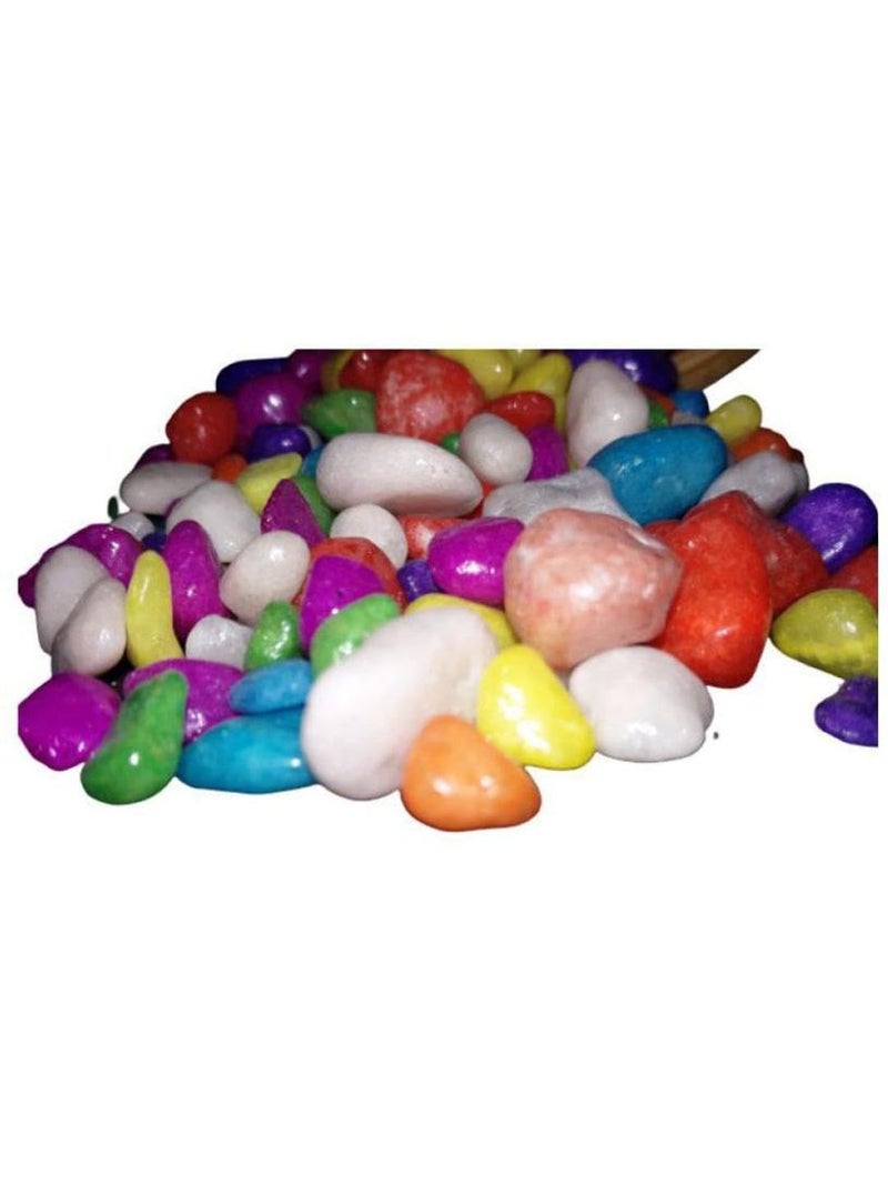 Somil حصى ملون من سومي للحدائق والنباتات والمروج والأحواض والأسماك والديكور المنزلي والأواني والأثاث بحجم 10-30 مم لامع ملون A257 - Image 3