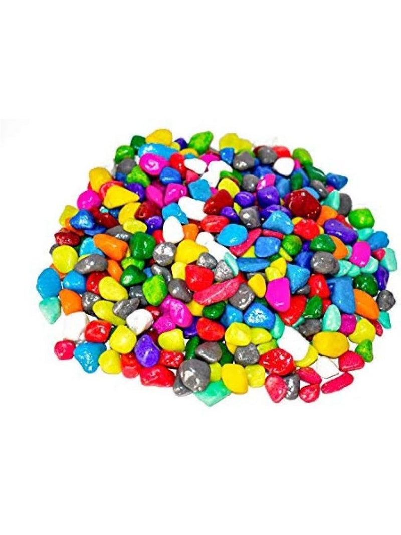 Somil حصى ملون من سومي للحدائق والنباتات والمروج والأحواض والأسماك والديكور المنزلي والأواني والأثاث بحجم 10-30 مم لامع ملون A257 - Image 1