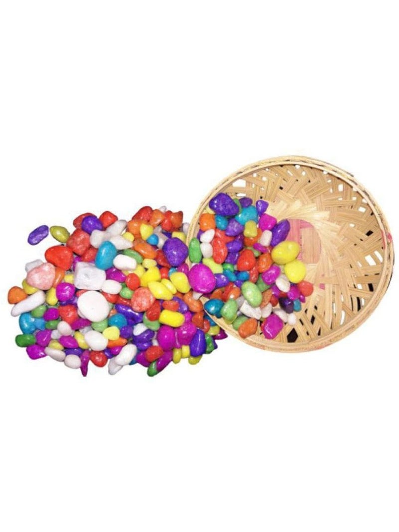 Somil حصى ملون من سومي للحدائق والنباتات والمروج والأحواض والأسماك والديكور المنزلي والأواني والأثاث بحجم 10-30 مم لامع ملون A257 - Image 2