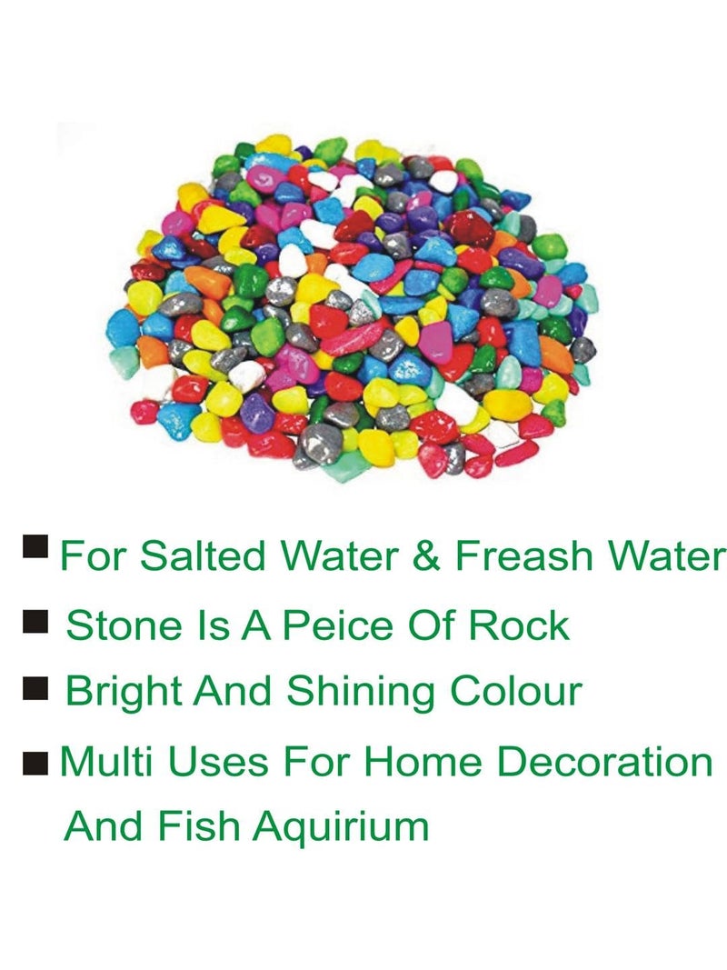 Somil حصى ملون من سومي للحدائق والنباتات والمروج والأحواض والأسماك والديكور المنزلي والأواني والأثاث بحجم 10-30 مم لامع ملون A257 - Image 5