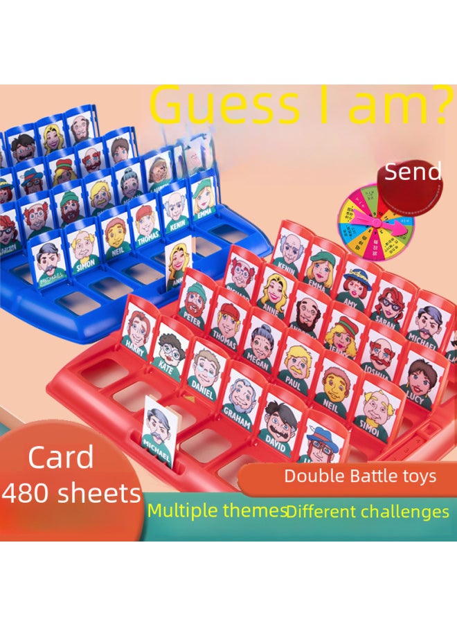 Generic - Children's Board Game Guess Who I Am Parent-child Interactive Early Education Desktop Toy Logical Reasoning Game Guess Person Toy-Color:[Fruit Chapter] 96 Cards + Punishment Plate Large Guess Who I Am (color Box) - Image 1