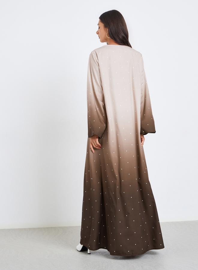 ستايلي عباية بطبعة منقطة وطبعة أومبري - Image 4