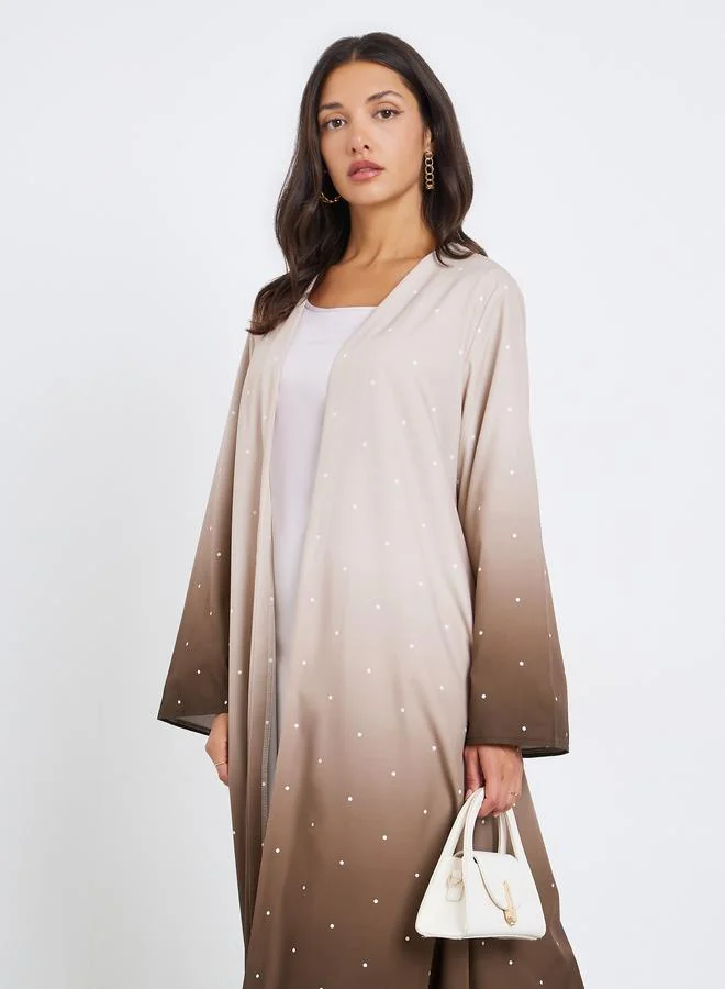 ستايلي عباية بطبعة منقطة وطبعة أومبري