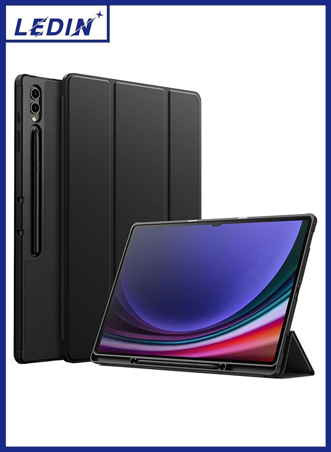 LEDIN Case for Samsung Galaxy Tab S10 Ultra 14.6 Inch with S Pen Holder, Soft TPU Tri-Fold Stand Protective Tablet Cover, Support S Pen Charging, Auto Wake/Sleep - Image 1