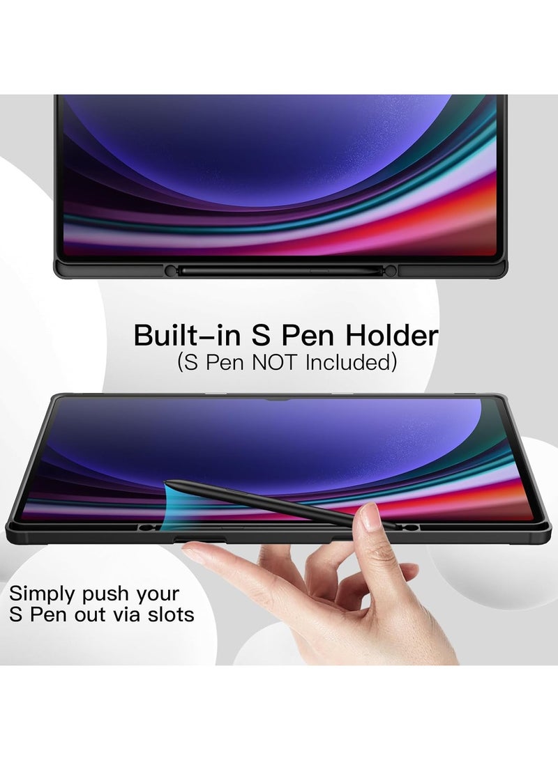 LEDIN Case for Samsung Galaxy Tab S10 Ultra 14.6 Inch with S Pen Holder, Soft TPU Tri-Fold Stand Protective Tablet Cover, Support S Pen Charging, Auto Wake/Sleep - Image 3