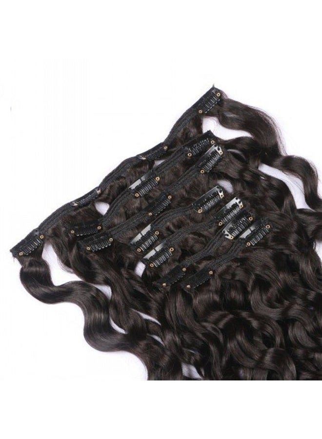 EIAKE Natural Curly Clip in Human Hair Extensions for Black Women Natural Wave Real Human Remy Hair Clip in Extension for African American Natural Hair Extensions Clip ins 7Pcs/Set 120Gram (20inch) - Image 4