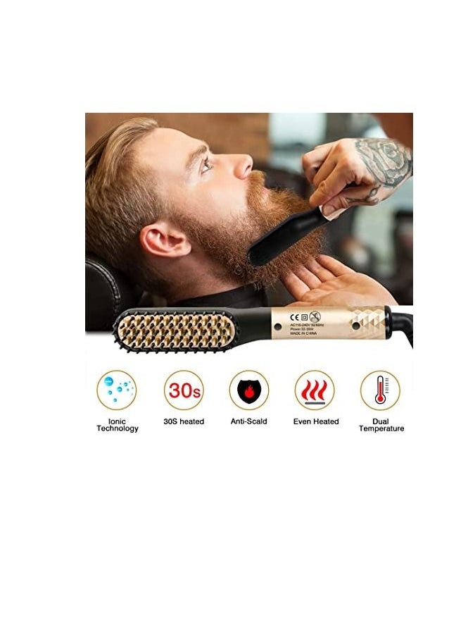 Generic - Beard Straightener for Men Straightening Brush Faster Heated Ionic Beard Straightening Comb Electric Portable Men's Hair Styling Brush Gift for Him, Father, Boyfriend, Dad, and Husband - Image 1