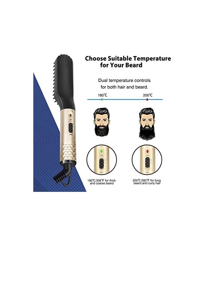 Generic - Beard Straightener for Men Straightening Brush Faster Heated Ionic Beard Straightening Comb Electric Portable Men's Hair Styling Brush Gift for Him, Father, Boyfriend, Dad, and Husband - Image 1
