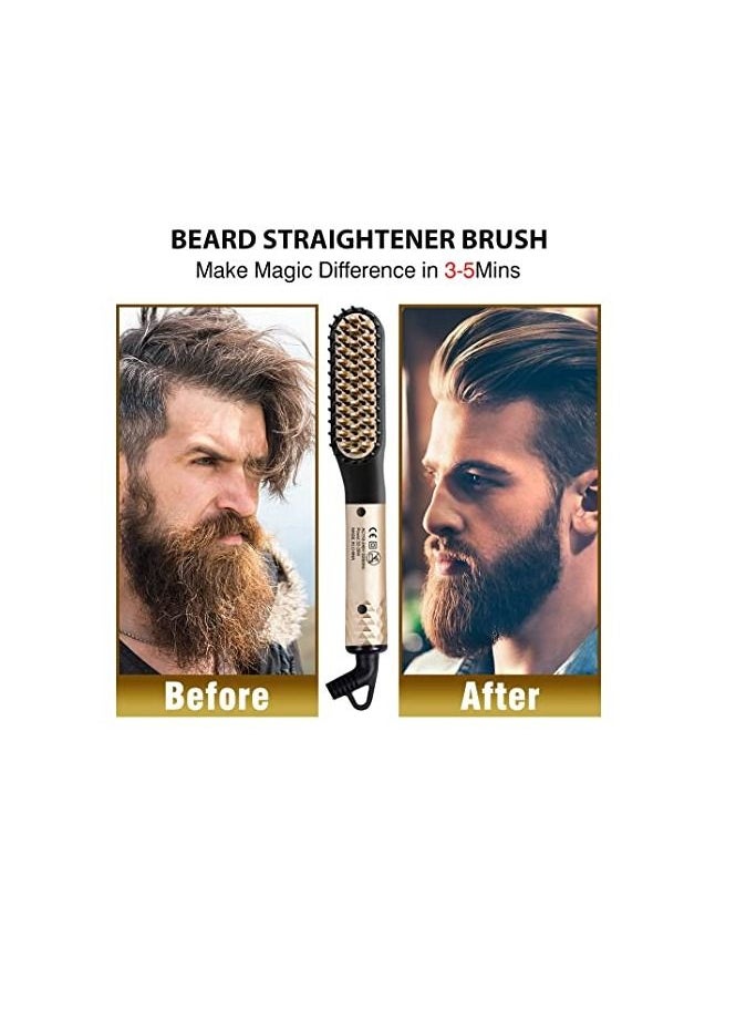 Generic - Beard Straightener for Men Straightening Brush Faster Heated Ionic Beard Straightening Comb Electric Portable Men's Hair Styling Brush Gift for Him, Father, Boyfriend, Dad, and Husband - Image 1