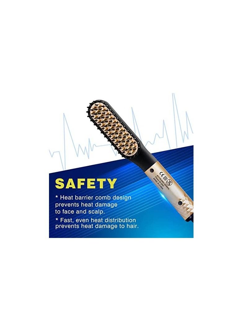 Generic - Beard Straightener for Men Straightening Brush Faster Heated Ionic Beard Straightening Comb Electric Portable Men's Hair Styling Brush Gift for Him, Father, Boyfriend, Dad, and Husband - Image 1