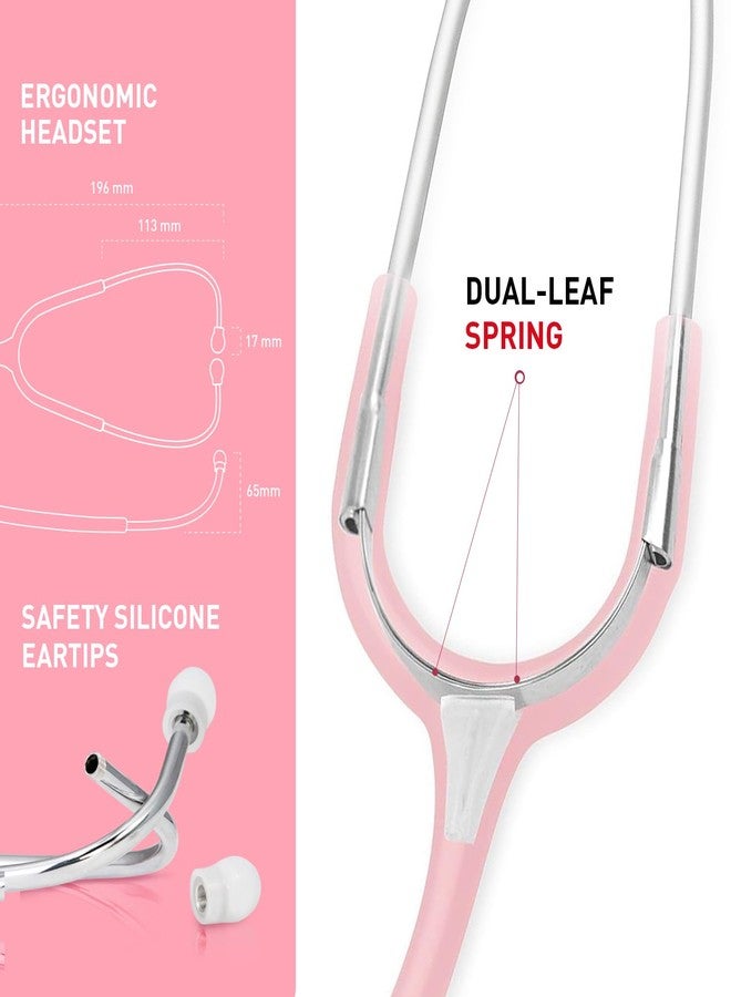 SCIAN Dual Head Stethoscope for Nurses, Kids, Adults, Classic Stainless Steel Stethoscope Kit Medical Supplies with Free Accessories and Carrying Case, Pearlescent Pink Tube - Image 4