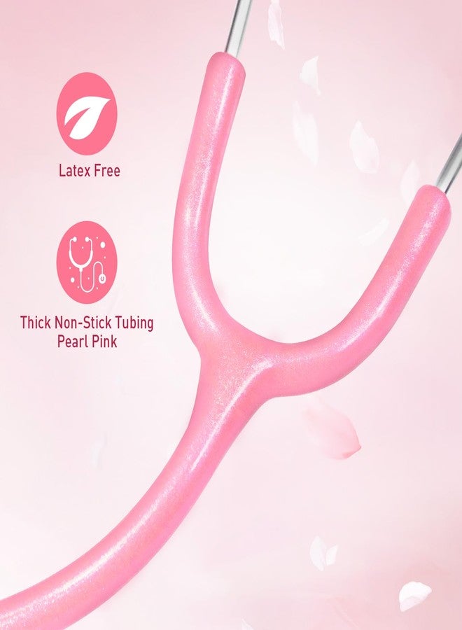 SCIAN Dual Head Stethoscope for Nurses, Kids, Adults, Classic Stainless Steel Stethoscope Kit Medical Supplies with Free Accessories and Carrying Case, Pearlescent Pink Tube - Image 5