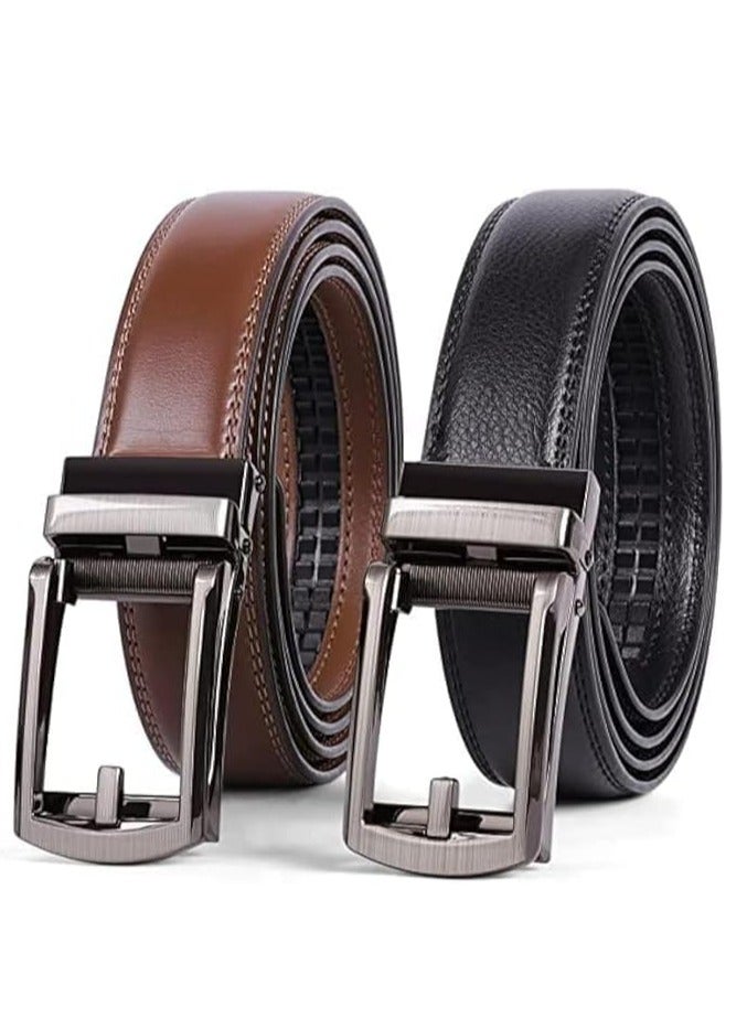 أوزيغالور 2 مجموعة حزام رجال، حزام رقص رجال صيفي بجلد 3 سم، ملائم لفرق الأكسفورد والبنطال الرسمي، تناسب حجم الخصر 60-120 سم مع القوابس الآلية. - Image 1