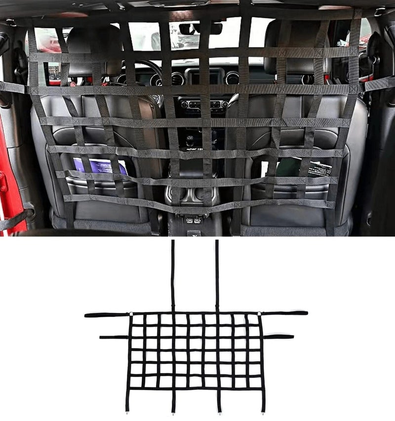 POETRYXIAO Rear Seat Isolation Pet Net Back Seat Divider for Dog for 20072020 Jeep Wrangler JK JL Gladiator JT 24 DoorBlack