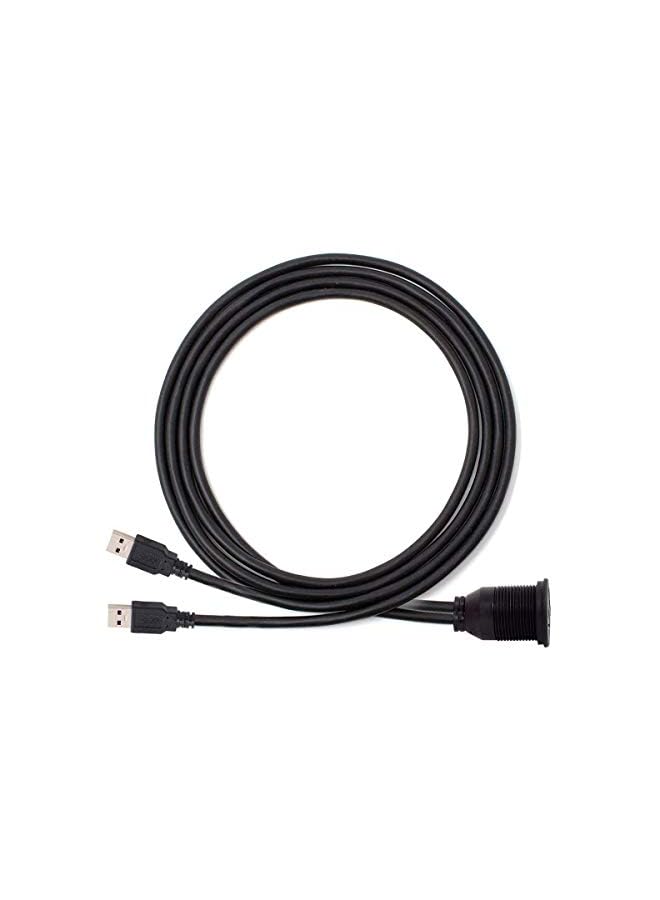JSER Waterproof Dual USB 3.0 Extension AUX Flush Mount Car Mount Extension Cable for Dashboard Panel - Image 2