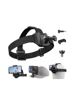 Head Strap Cap Clip Mount, with Phone Clip Vertical Mount Kit, 2-in-1 Cellphone POV Selfie Holder Head Mount, Fit for GoPro Max Hero Insta360 DJI Action iPhone Android, Video, Vlog