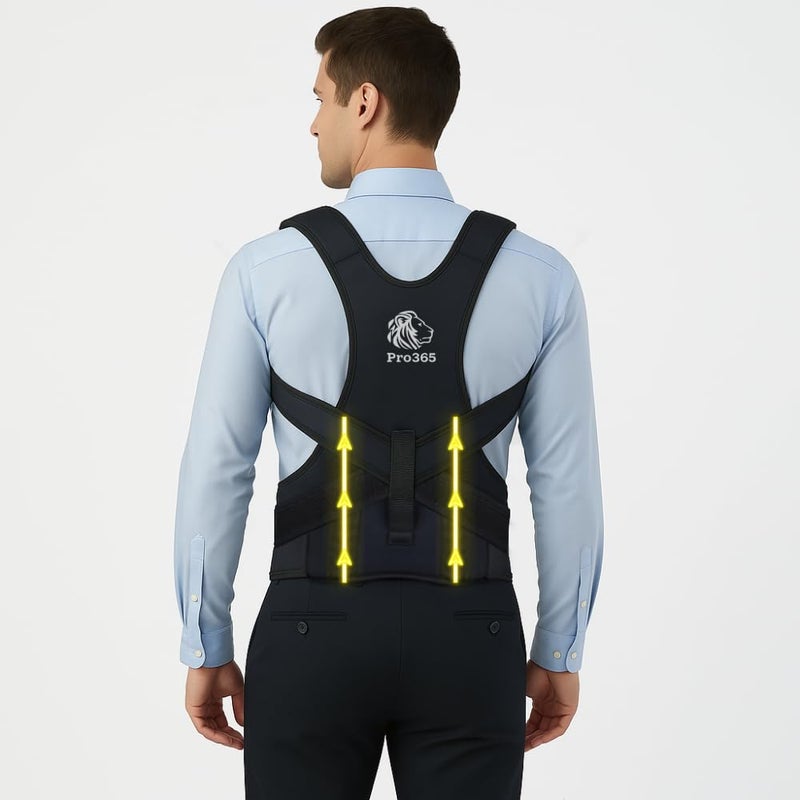 PRO365 Neoprene Posture Corrector| S-XXL Universal Size| Spine Tubes| Premium Body Hugging Fabric| Unisex| Back Support Belt| 1 Year Warranty - Image 2