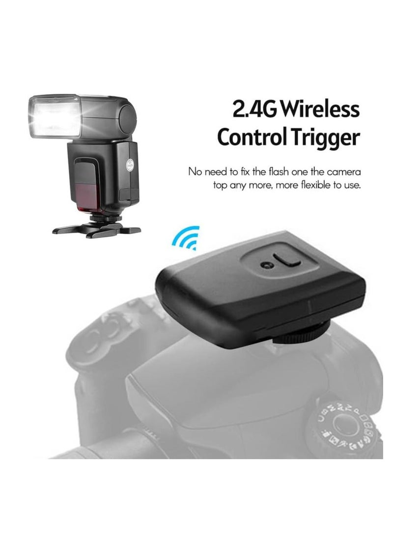 Generic - TT520ⅡUniversal On-Camera Flash Electronic Speedlite + AT-16 2.4G Wireless Trigger Transmitter Guide Number 33 S1 S2 Modes Replacement for Canon Nikon Pentax - Image 1