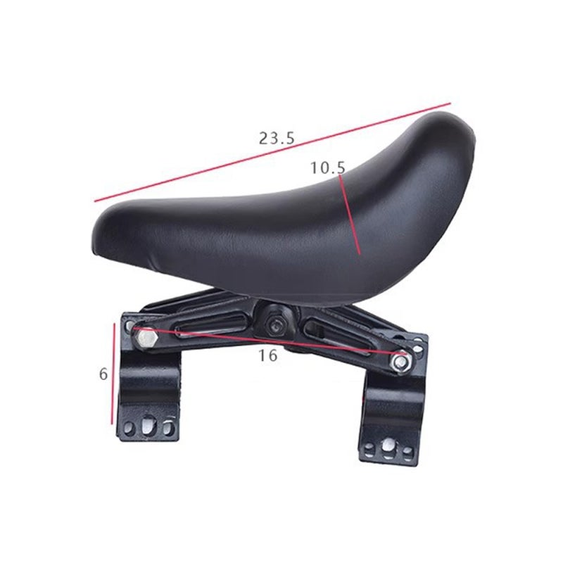 Front Mounted Bike Seat: Black Adjustable Angle - Folding Foot Pedals Kids Bicycle Seat for Outdoor Family Riding - Image 3