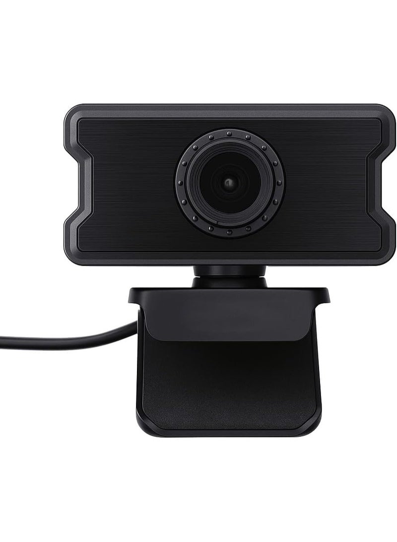 كاميرا ويب 1080P Full HD بميكروفون مدمج، USB 2.0، تشغيل وتوصيل مباشر، تركيز يدوي، 30 إطارًا في الثانية لأنظمة Windows وMac OS وAndroid - Image 1