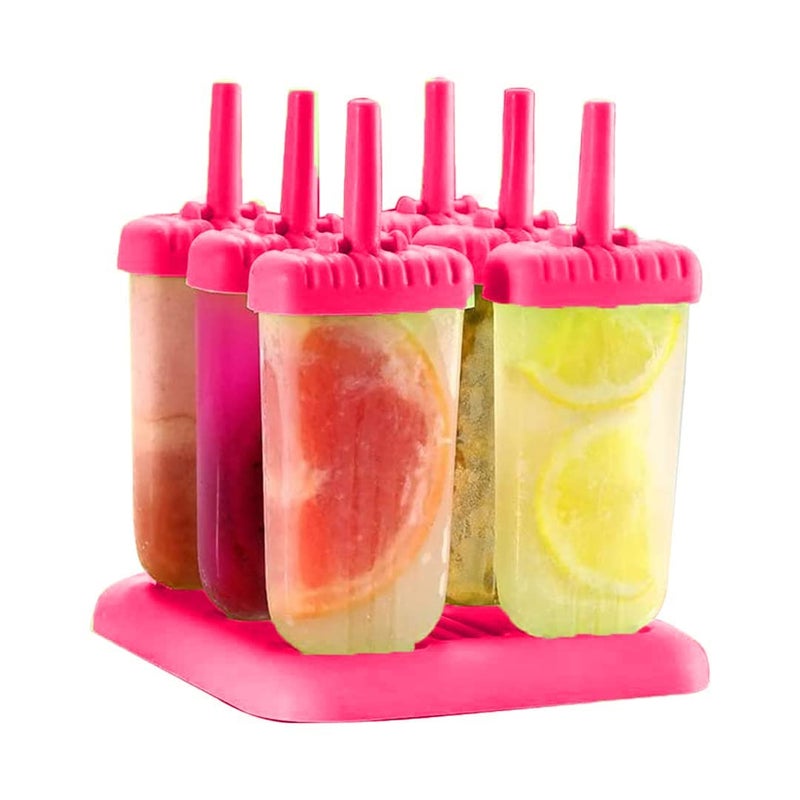 Stodern Reusable Popsicle Molds Set of 6 BPAFree Ice Cream Ice Pop Maker with Tray Sticks Easy Release Kulfi Candy Moulds Plastic Ice Lolly Molds for Kids Adults Summer Party Gift - Image 1