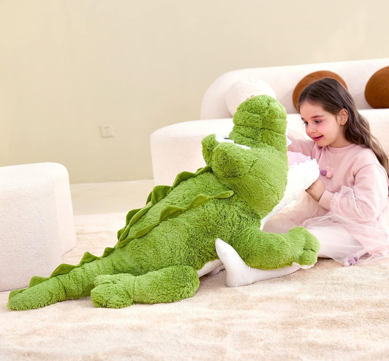 IKASA Giant Crocodile Stuffed Animal Plush Toys,Soft Toy 30" Alligator Large Cute Huge Jumbo Big Size Kawaii Fluffy Fat Plushie,Gifts for Kids - Image 3
