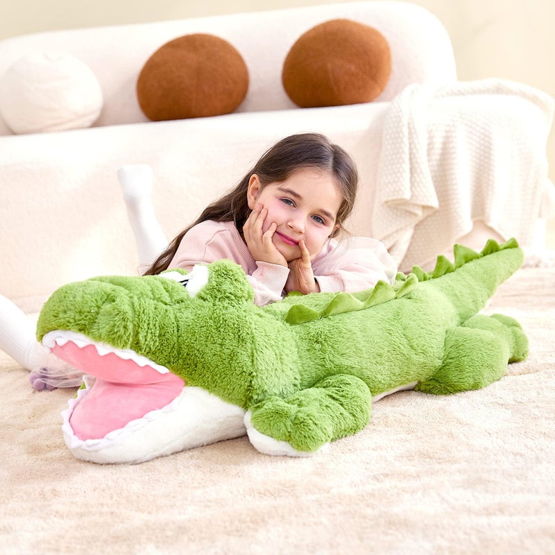 IKASA Giant Crocodile Stuffed Animal Plush Toys,Soft Toy 30" Alligator Large Cute Huge Jumbo Big Size Kawaii Fluffy Fat Plushie,Gifts for Kids - Image 5