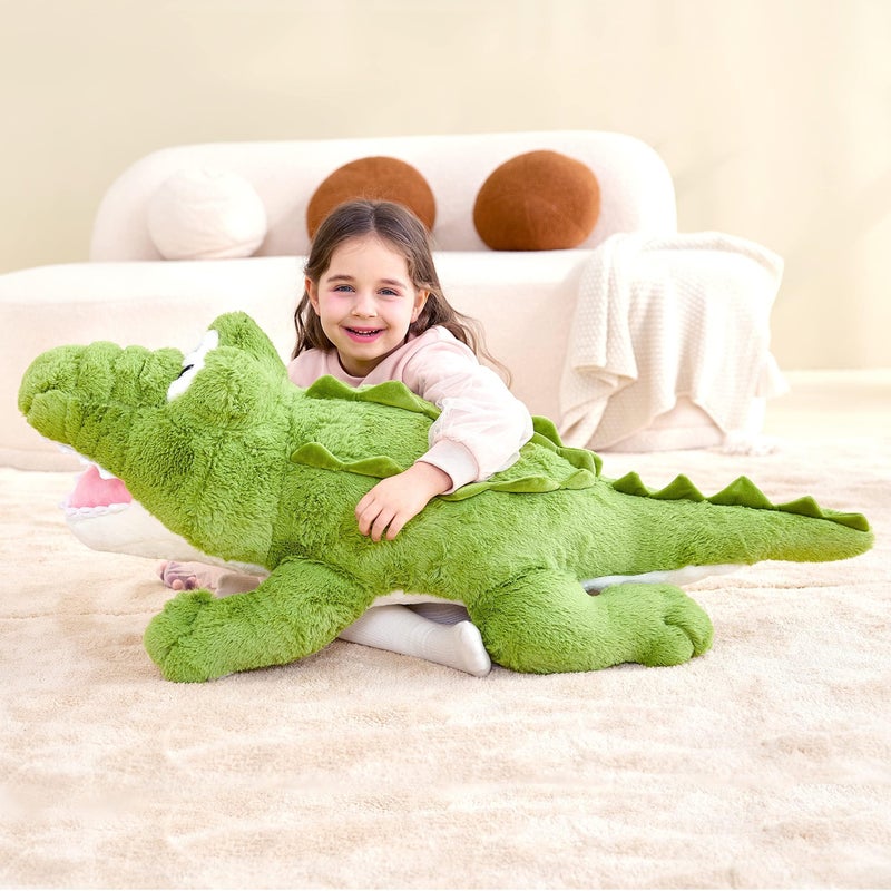 IKASA Giant Crocodile Stuffed Animal Plush Toys,Soft Toy 30" Alligator Large Cute Huge Jumbo Big Size Kawaii Fluffy Fat Plushie,Gifts for Kids - Image 4