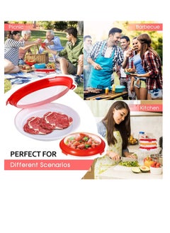 Excefore Food Preservation Trays Reusable Food Trays Stackable Plastic BPA Free Food Storage Container For Refrigerator & Freezer 2Pcs  - Image 2