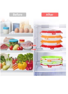 Excefore Food Preservation Trays Reusable Food Trays Stackable Plastic BPA Free Food Storage Container For Refrigerator & Freezer 2Pcs  - Image 5
