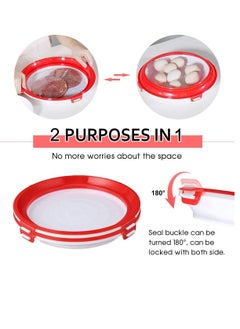 Excefore Food Preservation Trays Reusable Food Trays Stackable Plastic BPA Free Food Storage Container For Refrigerator & Freezer 2Pcs  - Image 4