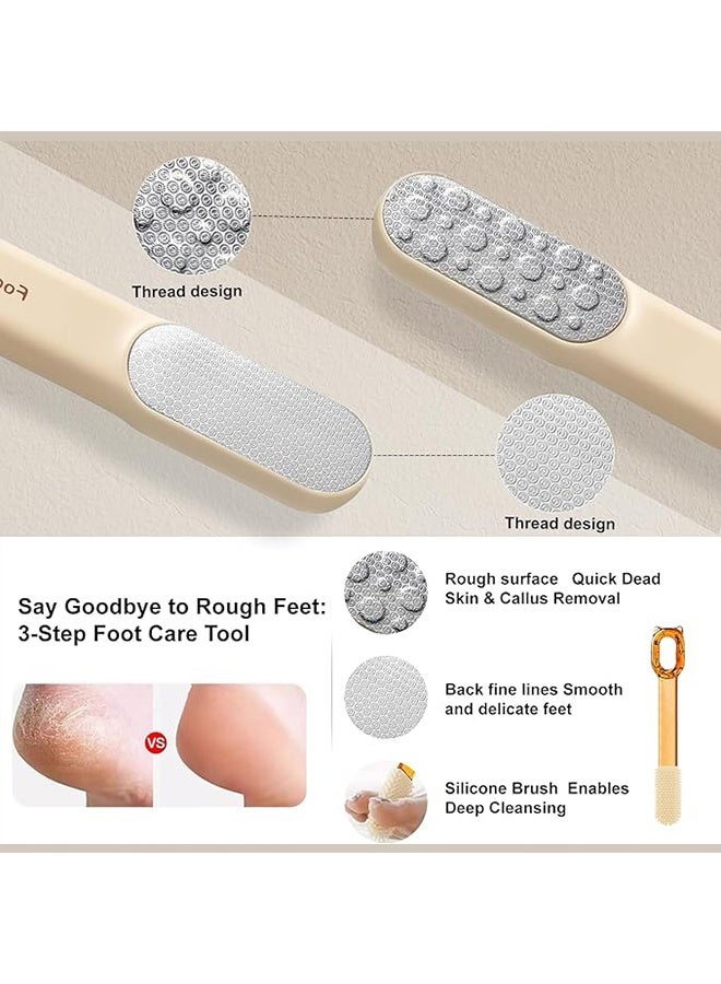مبرد قدم مزدوج الجوانب من الفولاذ المقاوم للصدأ، مزيل مسامير القدم ومقشر للقدم، أداة باديكير احترافية للأقدام الجافة والرطبة، مزيل سريع للجلد الصلب والجلد الميت مع قبضة غير قابلة للانزلاق، برتقالي - Image 4