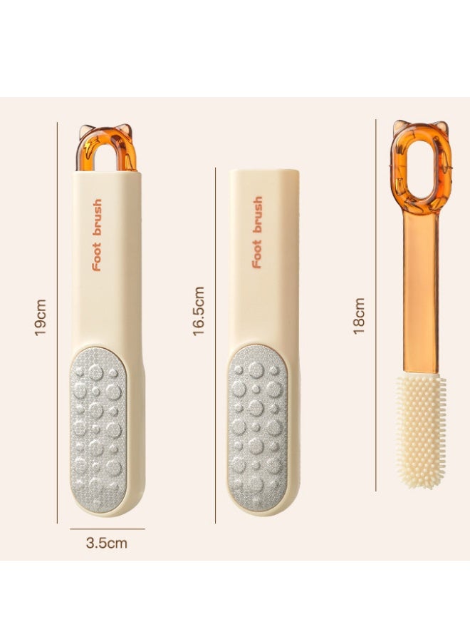 مبرد قدم مزدوج الجوانب من الفولاذ المقاوم للصدأ، مزيل مسامير القدم ومقشر للقدم، أداة باديكير احترافية للأقدام الجافة والرطبة، مزيل سريع للجلد الصلب والجلد الميت مع قبضة غير قابلة للانزلاق، برتقالي - Image 2