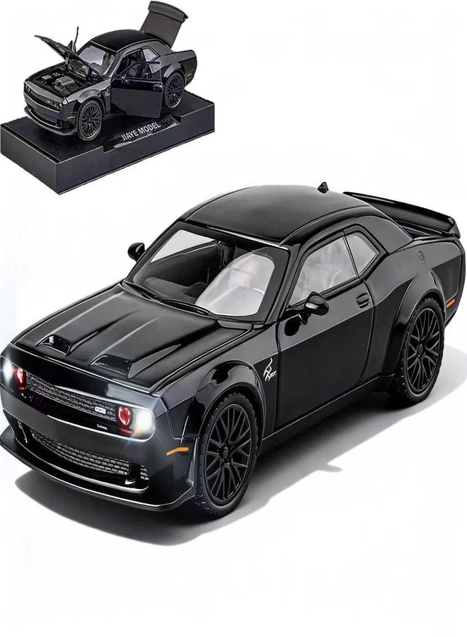 ERBADIHAGO Toy Car Model Compatible for 1/32 Challenger Hellcat Alloy Model Car with Light and Sound Collectible Model Cars Pull Back Toy Vehicles for Boys Children Age 3 + Year Old - Image 1