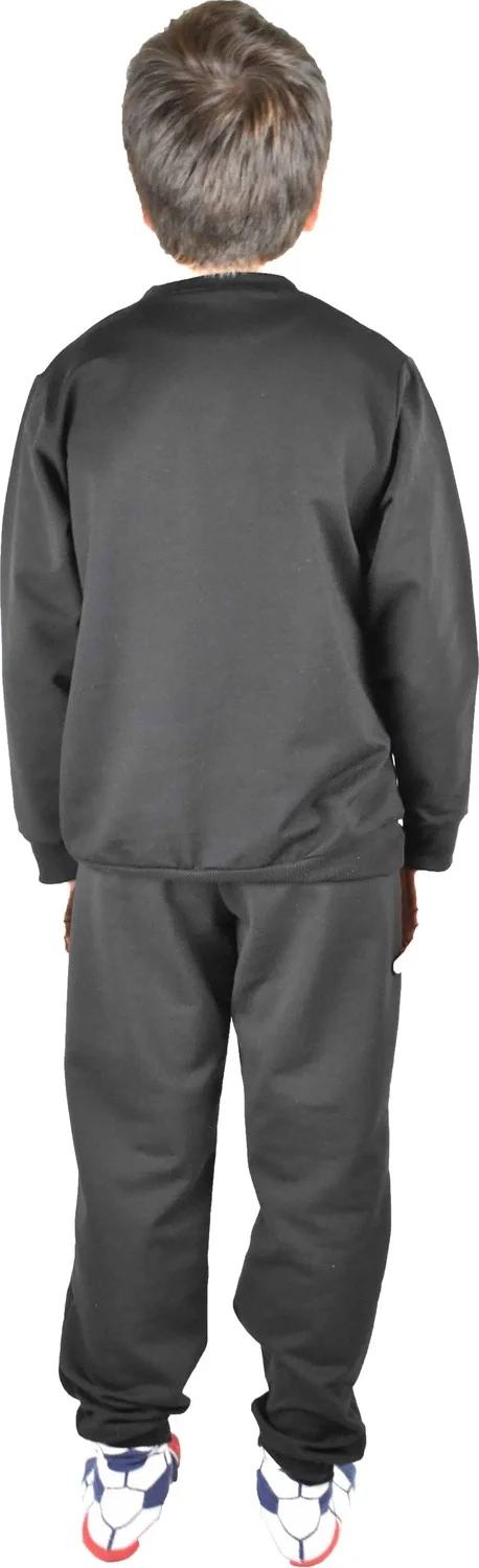 Bluence Men's Waiter Printed Black Cotton Tracksuit Set