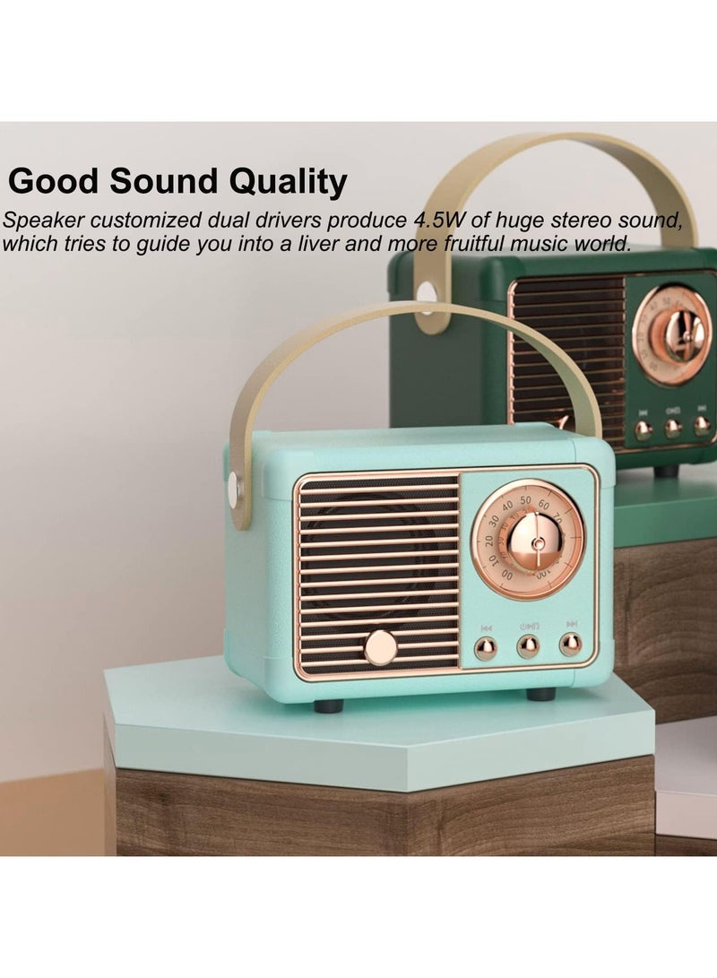 Vintage Retro Bluetooth Speaker Wireless Mini Speaker,Walnut Wooden Speaker with Crystal Clear Stereo Sound Rich Bass, Retro Portable Speaker for iPhone,Android Devices and Tablet - Image 4