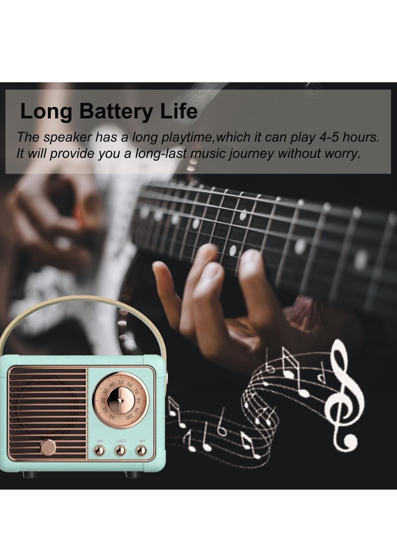 Vintage Retro Bluetooth Speaker Wireless Mini Speaker,Walnut Wooden Speaker with Crystal Clear Stereo Sound Rich Bass, Retro Portable Speaker for iPhone,Android Devices and Tablet - Image 5
