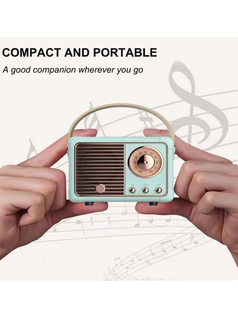 Vintage Retro Bluetooth Speaker Wireless Mini Speaker,Walnut Wooden Speaker with Crystal Clear Stereo Sound Rich Bass, Retro Portable Speaker for iPhone,Android Devices and Tablet - Image 2