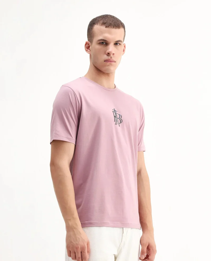 Rare Rabbit Men's Regular Fit Graphic Print T-Shirt