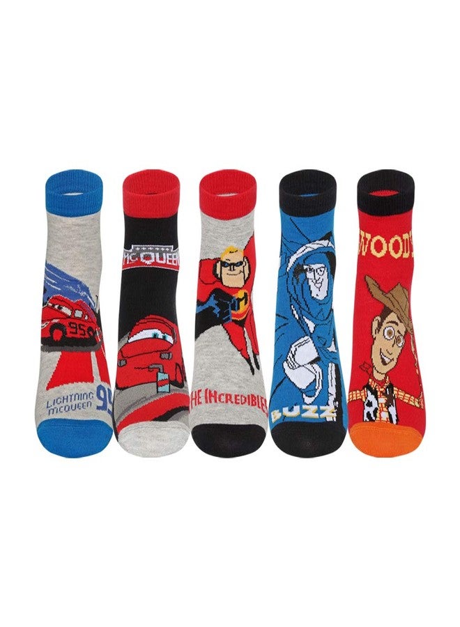 Supersox Ankle Disney Character Socks for Kids, Made with Breathable, Anti Odour & Moisture Absorbent Combed Cotton with a Extra Durable Welt, Ideal For All Day Wear (Pack Of 5) - Image 1