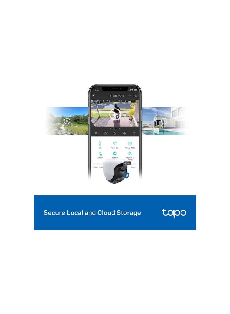 Tapo TP-Link Outdoor Pan/Tilt Security Wi-Fi Camera with Smart Motion Tracking, IP66 Weatherproof, Multiple Installation Options and Voice Activated Wired/Wireless Networking - C520WS - Image 2