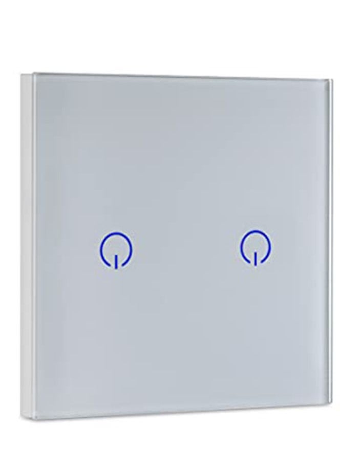 UNIHOMS - 2-Gang WiFi Touch Wall Smart Light Switch No Neutral Wire Needed Works with Alexa, Google Home Assistant and Siri - Image 1