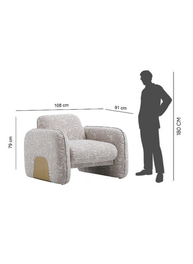 Baytonia Bono single sofa - beige and gold - Image 4