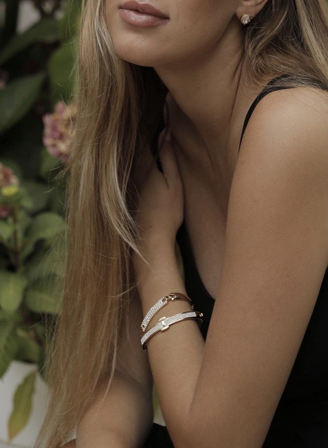 Barzel 18K Gold Plated Crystal Bracelet for Women (Gold) - Image 5